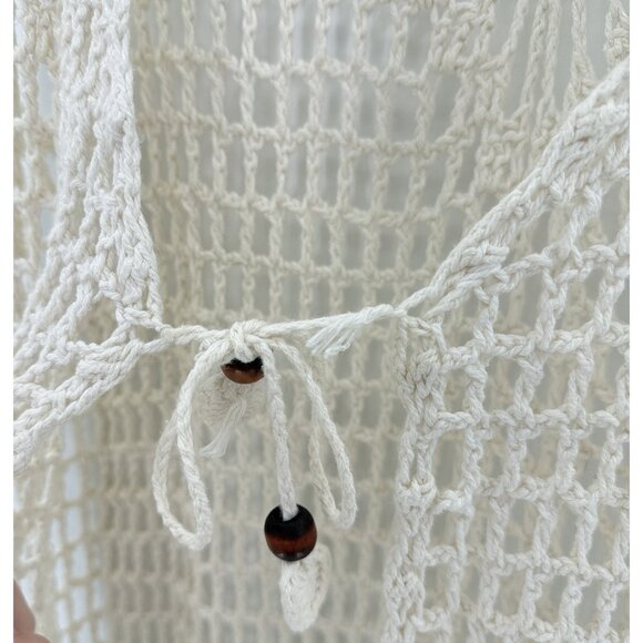 XXI Los Angeles Cream Ivory Crochet Cardigan Duster Size Small Boho Festival - Picture 10 of 12